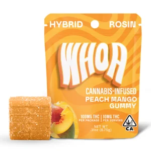whoa rosin peach mango gummy bite (100mg)