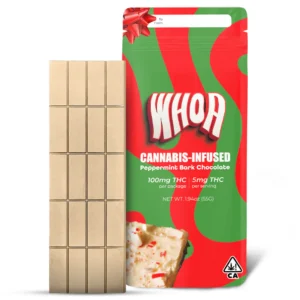 whoa peppermint bark chocolate bar (100mg)