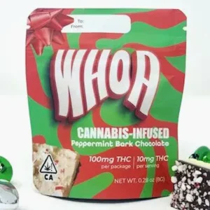 whoa edibles peppermint bark chocolate | chocolates | 10pk | 10mg/ea