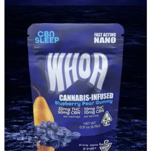 whoa blueberry pear cbn gummies bite, sleep aid (1:1 50mg:50mg)