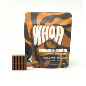 whoa edibles caramel chocolate bite (100mg)
